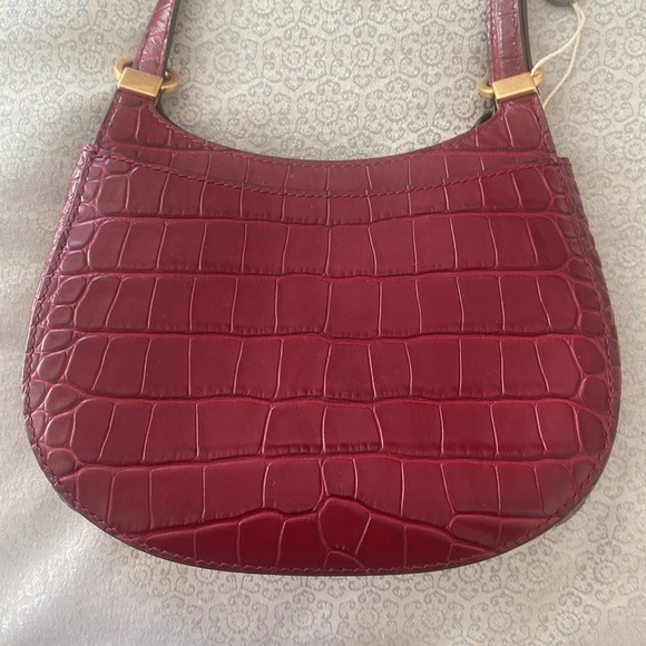 NWT Tory Burch Lee Radziwill Small Saddle Bag, Roma Red, $658 - Picture 7 of 7